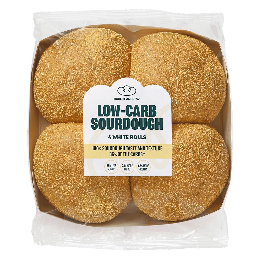 LOW-CARB SOURDOUGH WHITE ROLLS | 4x60g - Robert Andrew Low-Carb Sourdough