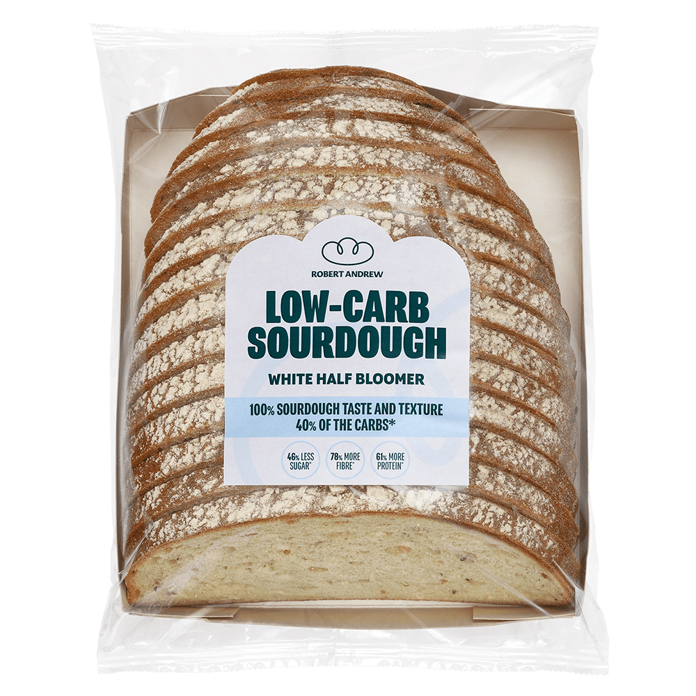 LOW-CARB SOURDOUGH WHITE HALF BLOOMER | 350g - Robert Andrew Low-Carb Sourdough