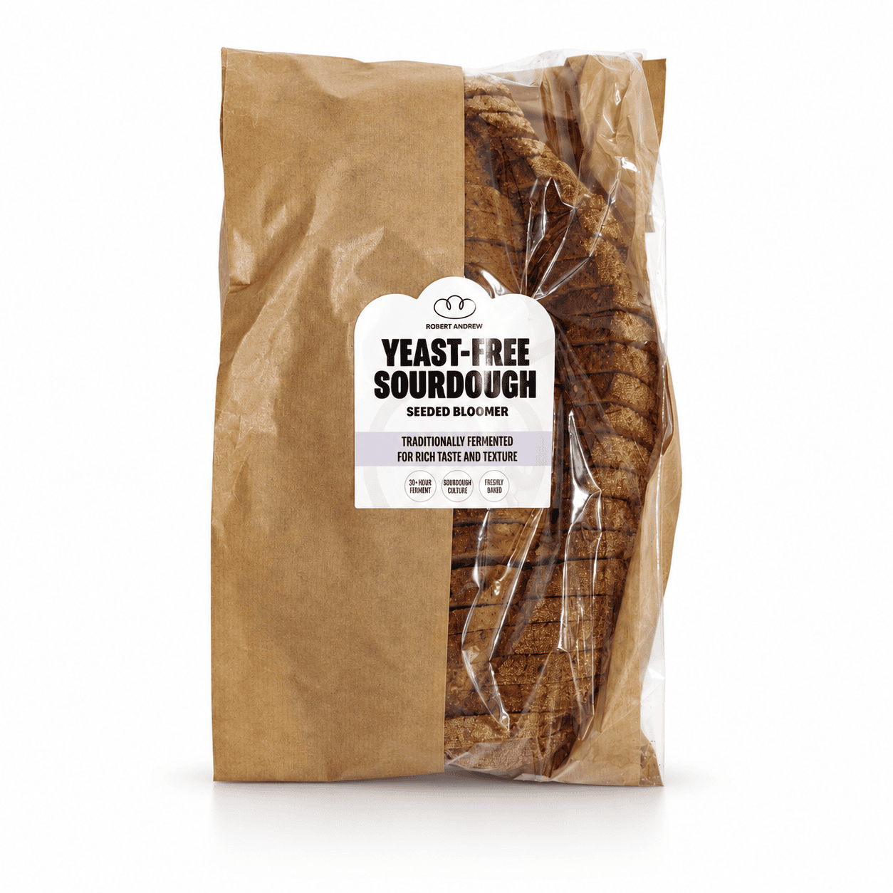 YEAST-FREE SOURDOUGH SEEDED BLOOMER | 700g - Robert Andrew Low-Carb Sourdough