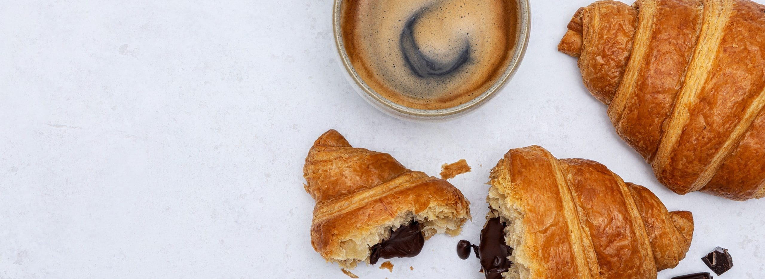 low carb sourdough chocolate croissants with coffee